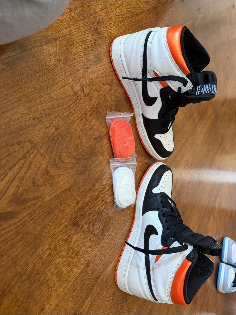 Nike High-Top Sneakers in Black, White & Orange Accents